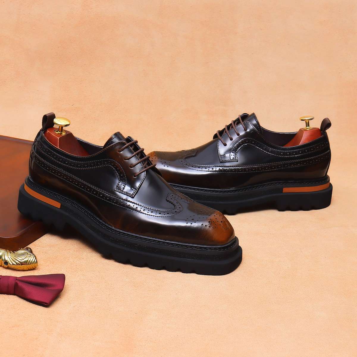 Mens Leather Shoes Color Black Sizeuk 7