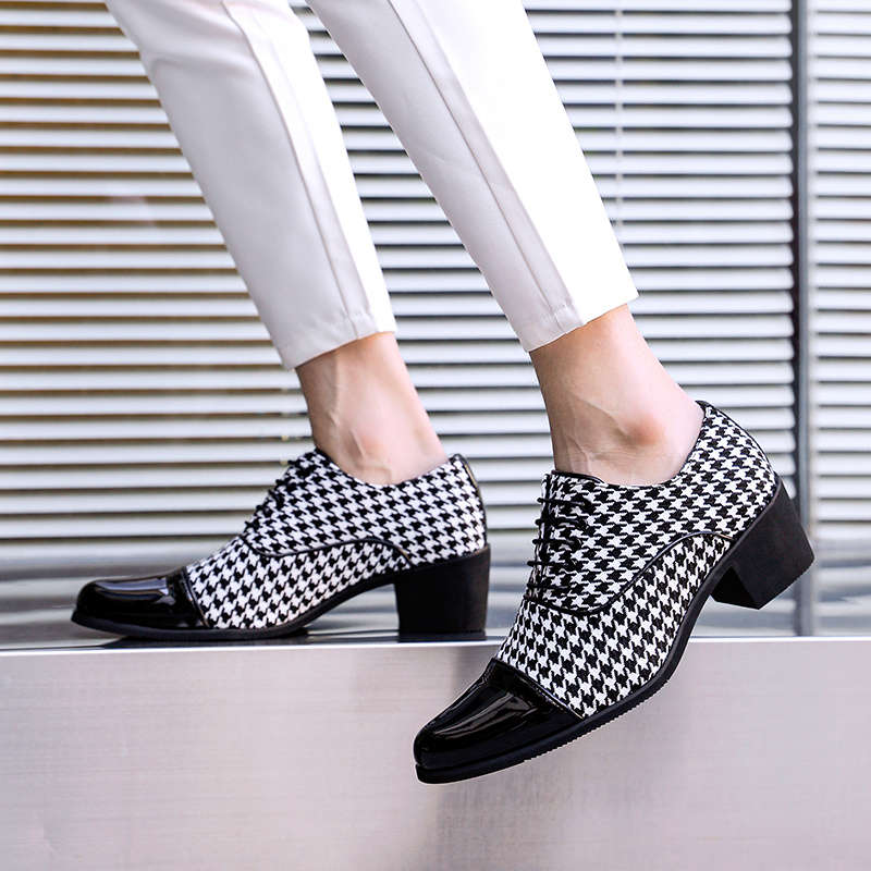 Mens Leather Shoes Color Black And White Color Sizeuk 7.5