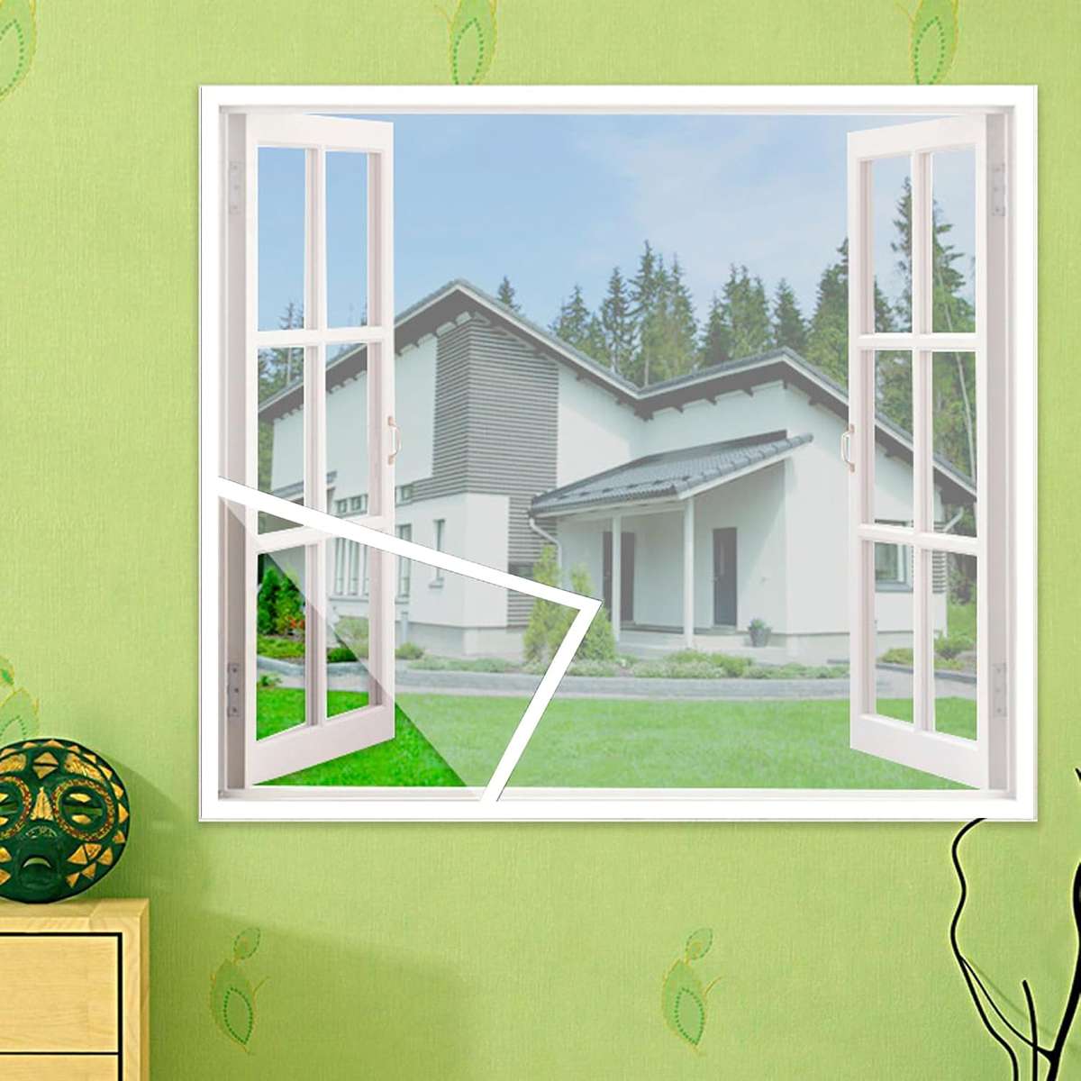 Mosquito Screens For Doors And Windows White Edge White Network Size 65cm*135cm