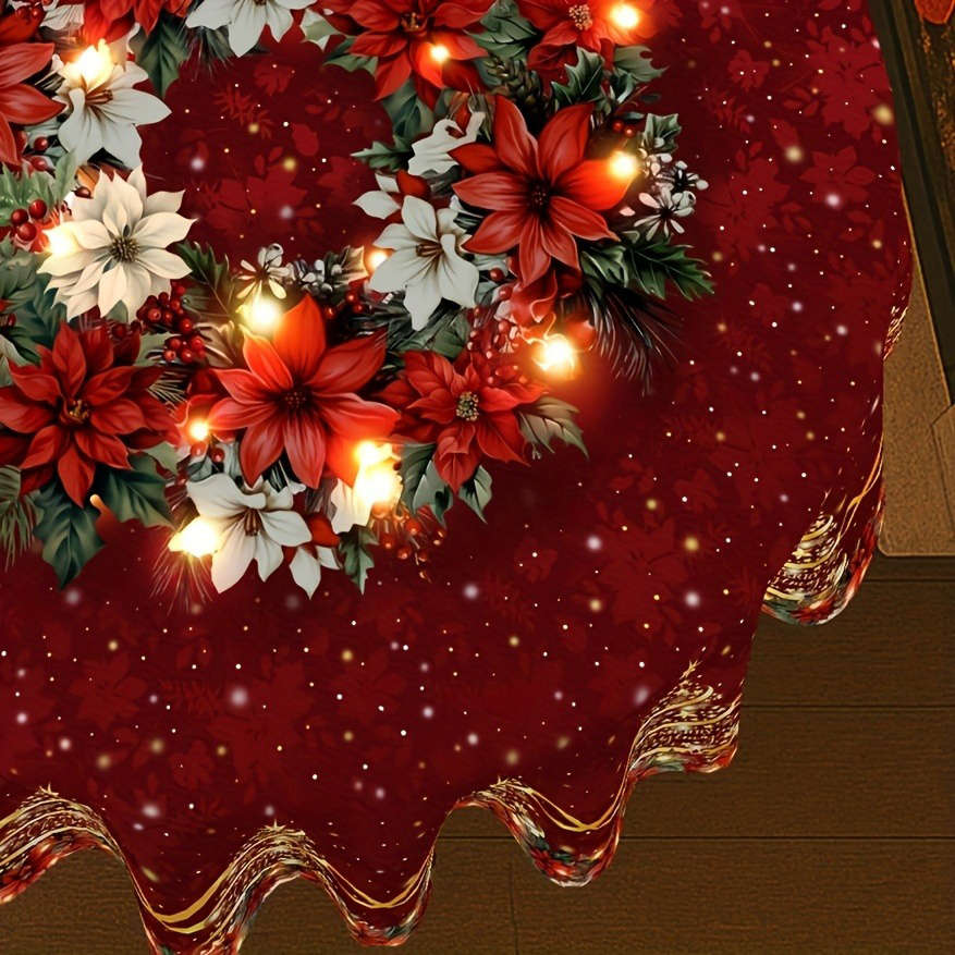Christmas Tablecloth Size 150X150Cm  Round
