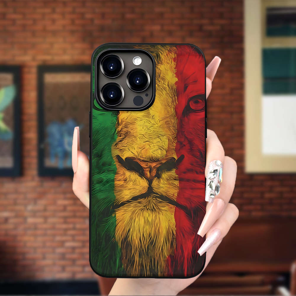 1Pc Black For iPhone 16 Pro African Lion Phone Case