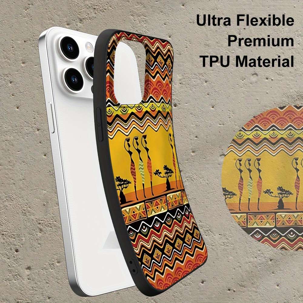 1Pc Black For iPhone 16e African Inspired Designs Phone Case