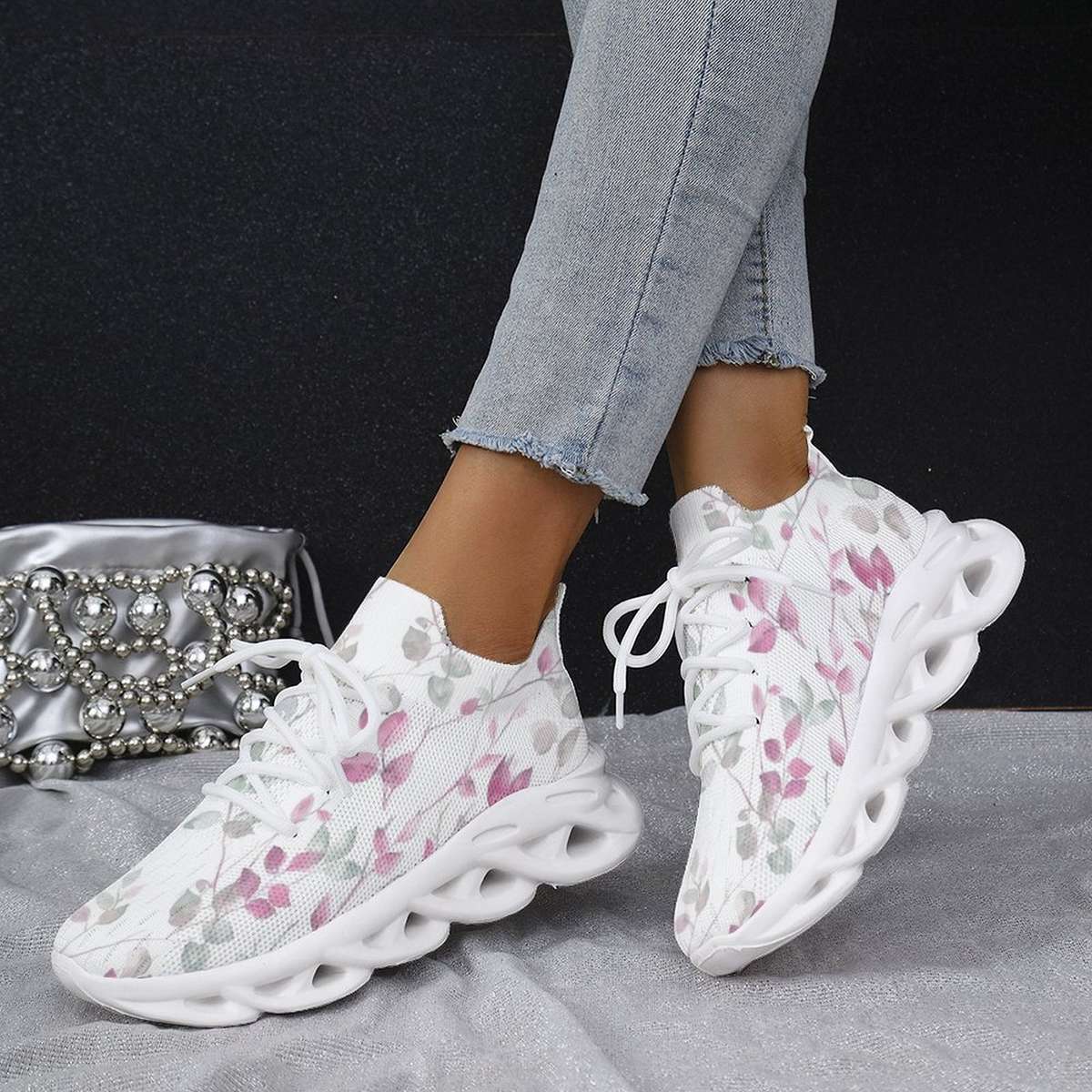 Women S Sneakers Color Pink White Sizeuk 8