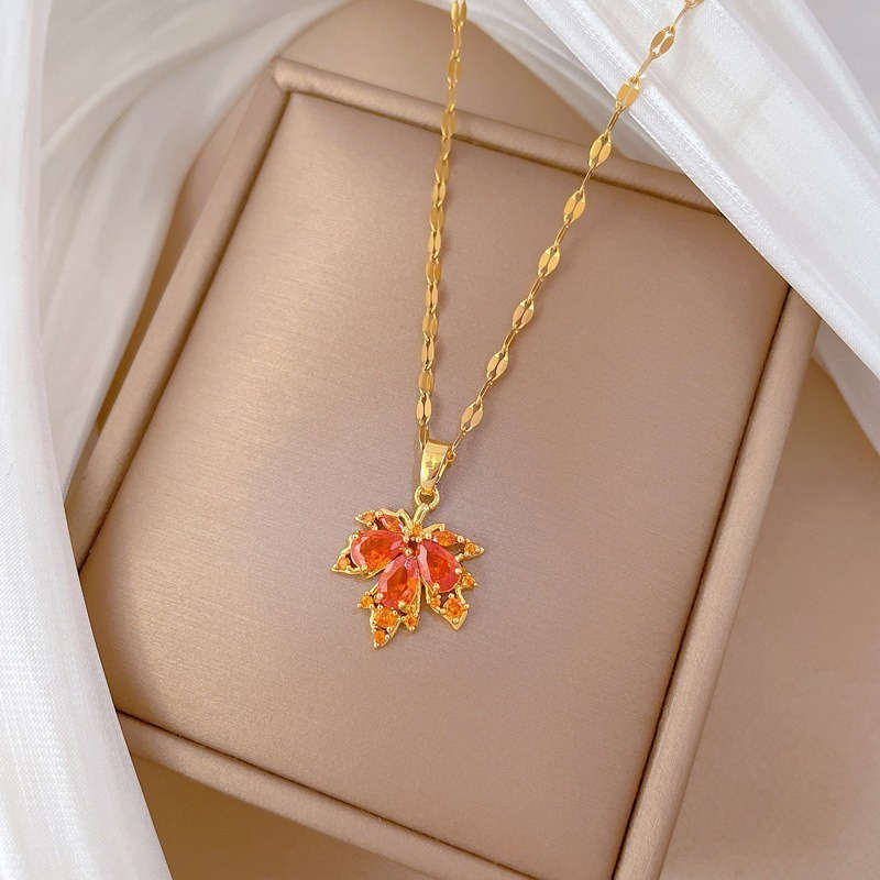 Womens Necklace Color Red