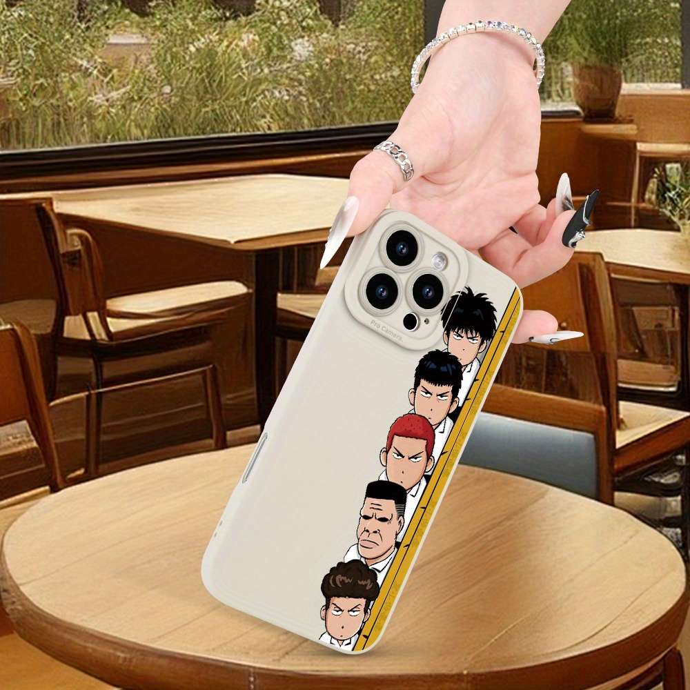 1Pc Beige For iPhone 13 Anime Cartoon Character Phone Case