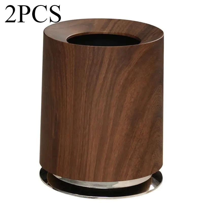 Garbage Can Quantity Wood Grain 2Pcs