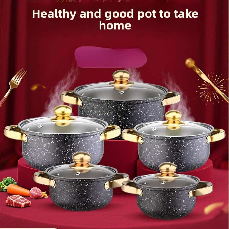 5Pcs Premium Stainless Steel Cookware Set With Lids Kitchen