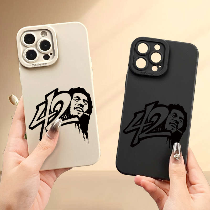 1Pc Beige For iPhone 12 Mini Smoking Men Pattern Phone Case