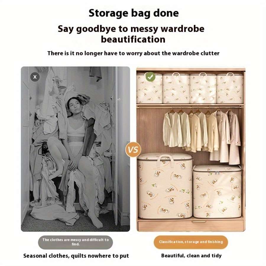 Trend Extra Large Capacity Quilt Clothes Storage Bag Handle Waterproof Moisture