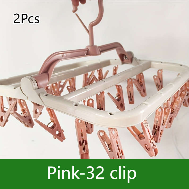 Clothes Rack White32 Clips Size 2Pcs