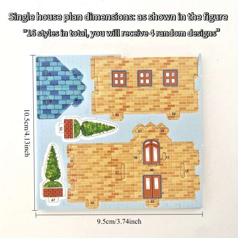 Building Toy Architectural Model Toy Set Model Random Quantity 4 Pcs