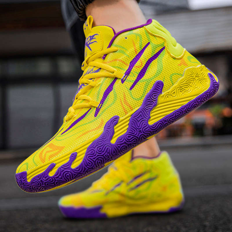 Sneakers Yellow Purple Size Uk 7