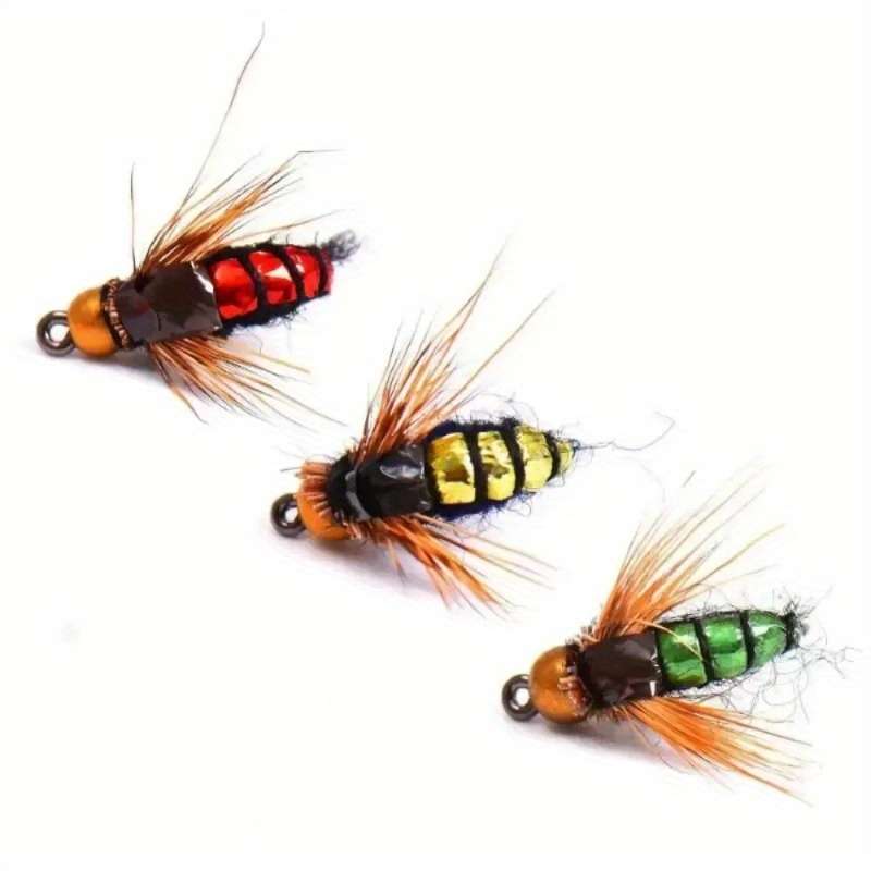 5pcs Small Fly High Simulation Fly Lure PVC Mixed Color with Hook for Fishing