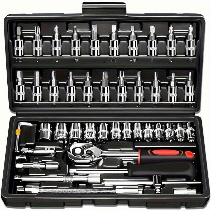 Screwdriver Bit Tool Set Color Portable Tool Set   46 Pieces Black Size Gb46And3 7564 3