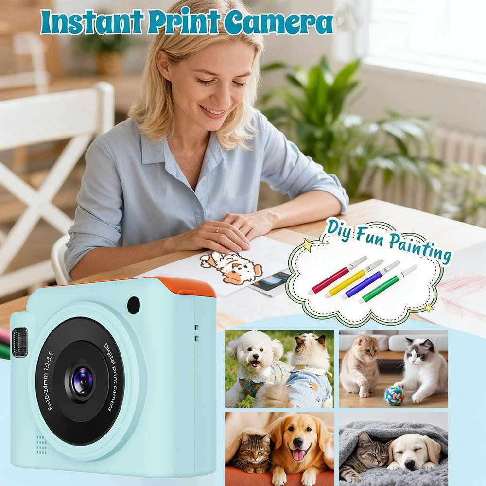 Printer Color Blue 5 Rolls Of Paper