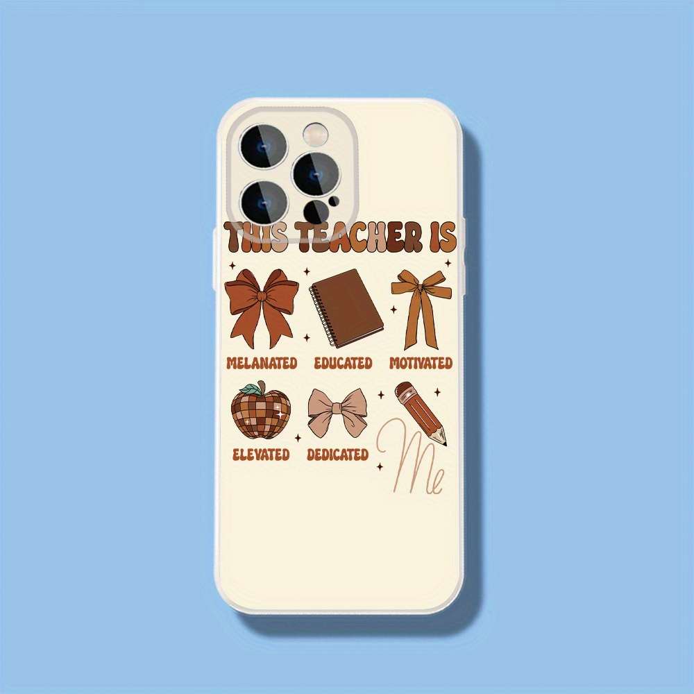 1Pc Ivory White For iPhone 14 Pro Celebrating Empowered Teachers Phone Case
