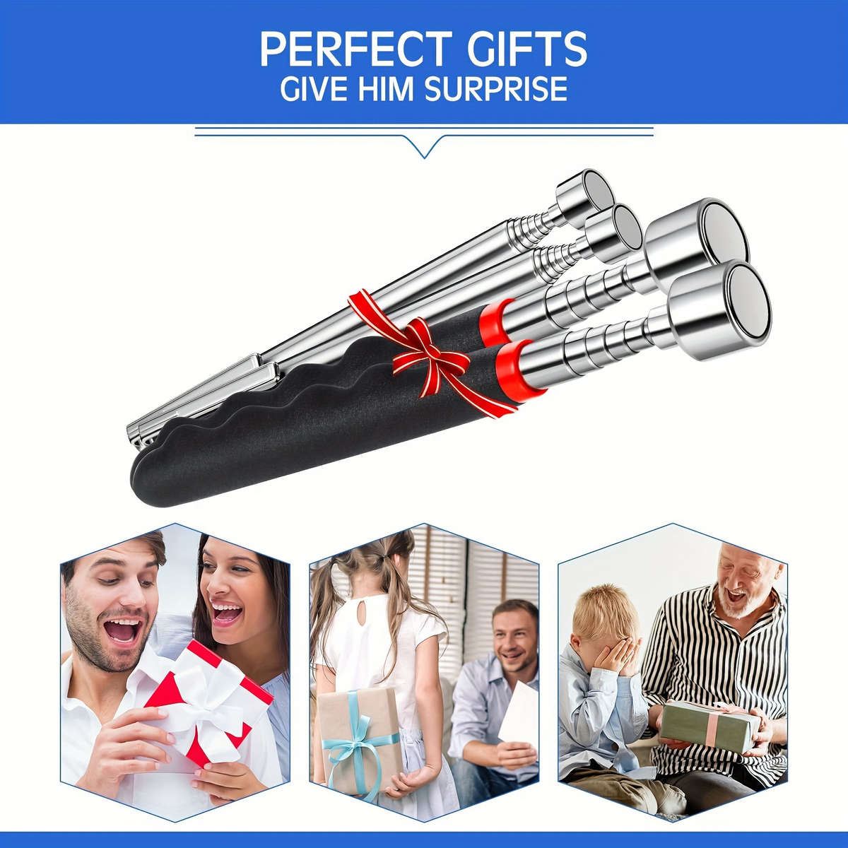 Heavy-Duty 3-in-1 Telescopic Magnetic Gripping Tool