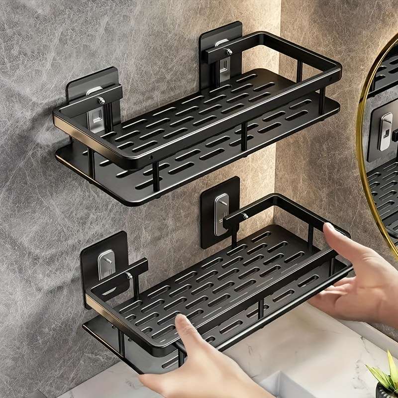 Bathroom Storage Rack Size 2 Wall Hooks  Shelf