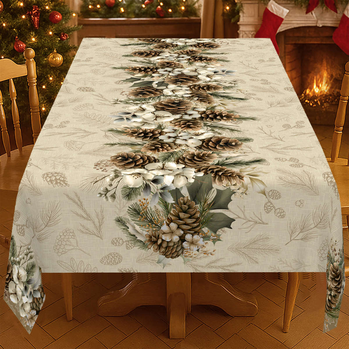 Christmas Tablecloth Size 100X150Cm