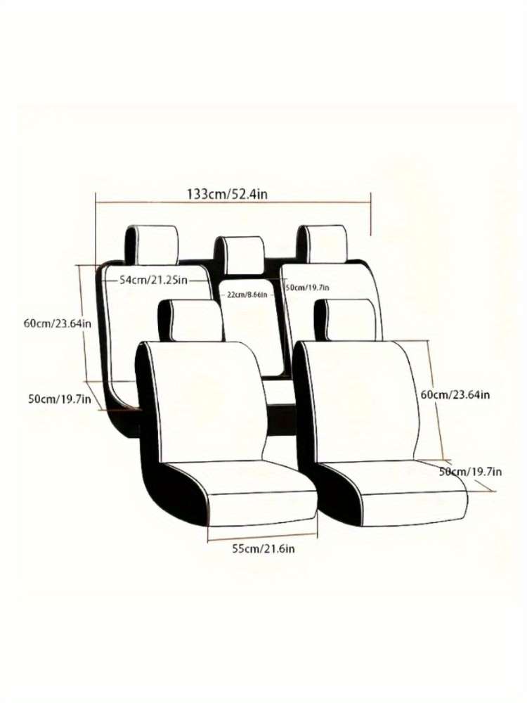 Car Seat Cushion Black Front Square Mat 2Pcs