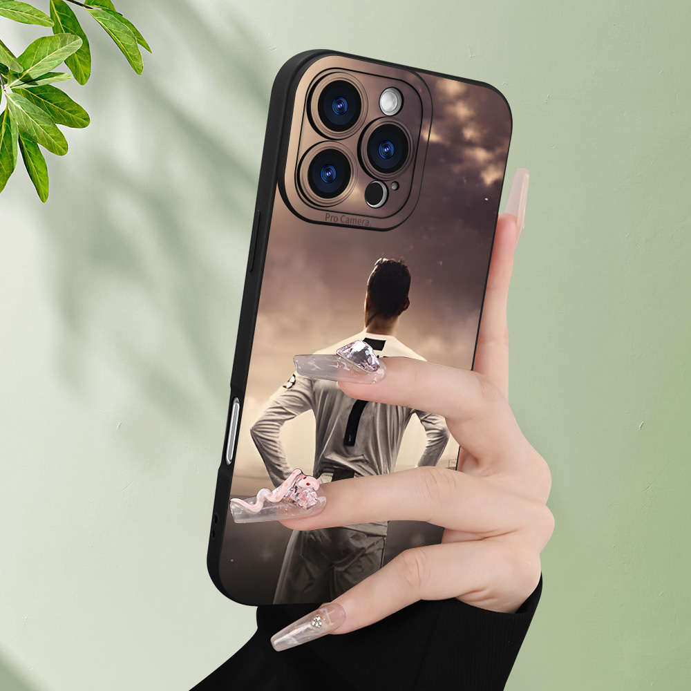 1Pc Black For iPhone 14 Cristiano Ronaldo Phone Case