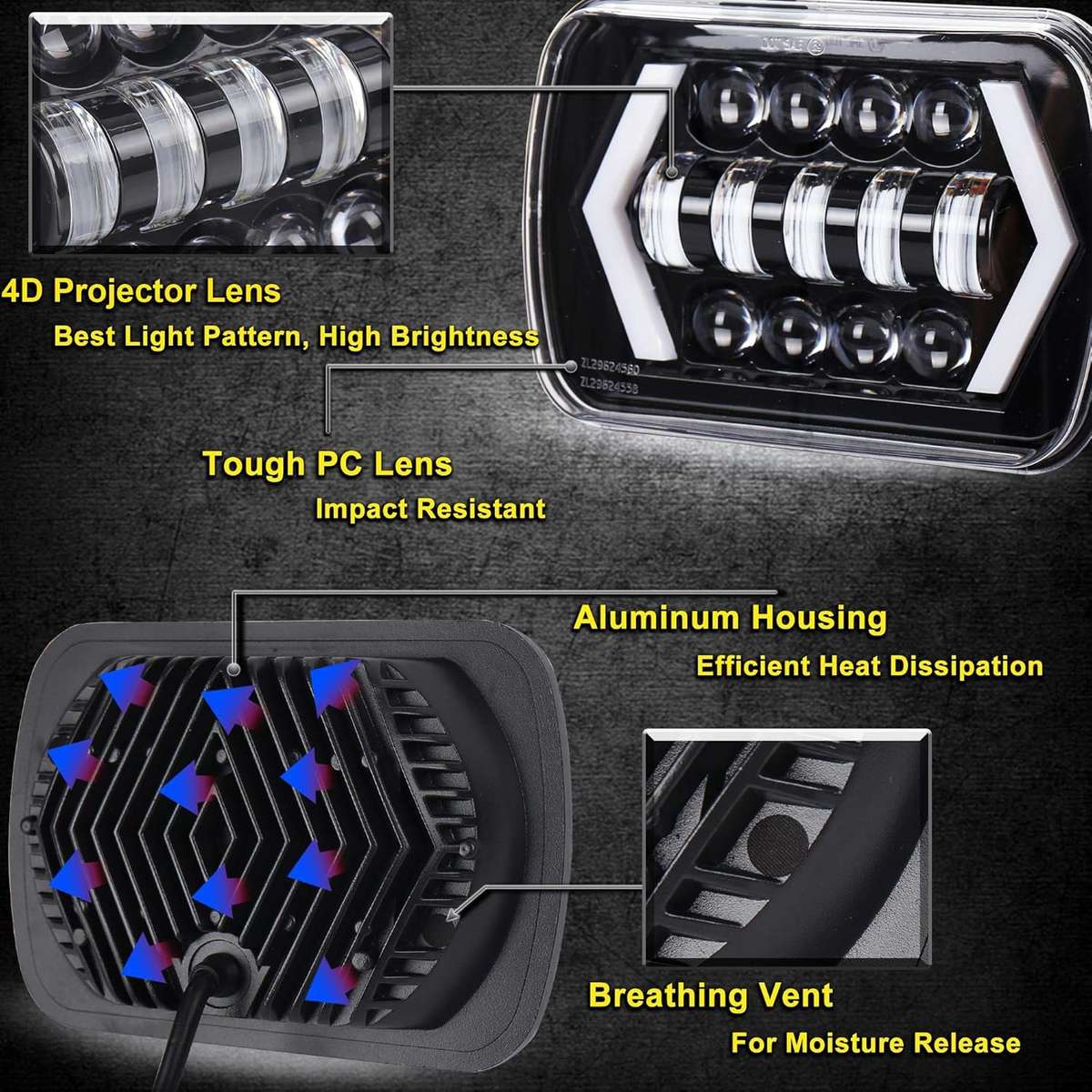 Car Lights Model Arrowshaped Light 2Pcs