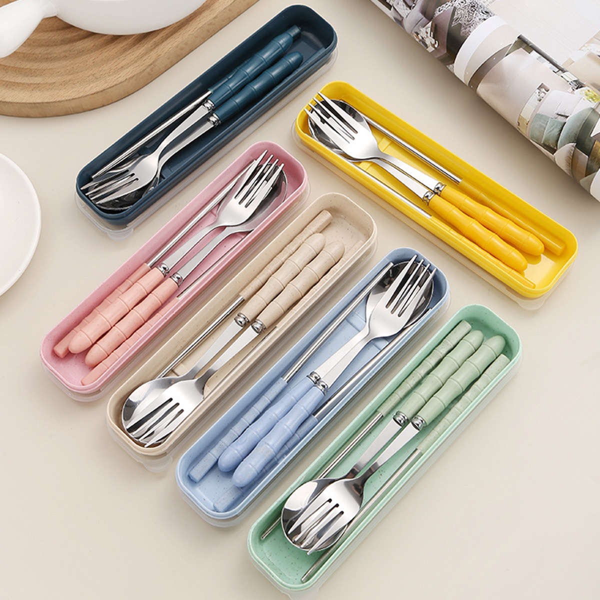 3pcs Stainless Steel Cutlery Set 3pcs Stainless Steel Flatware Set Portable Cutlery Set with