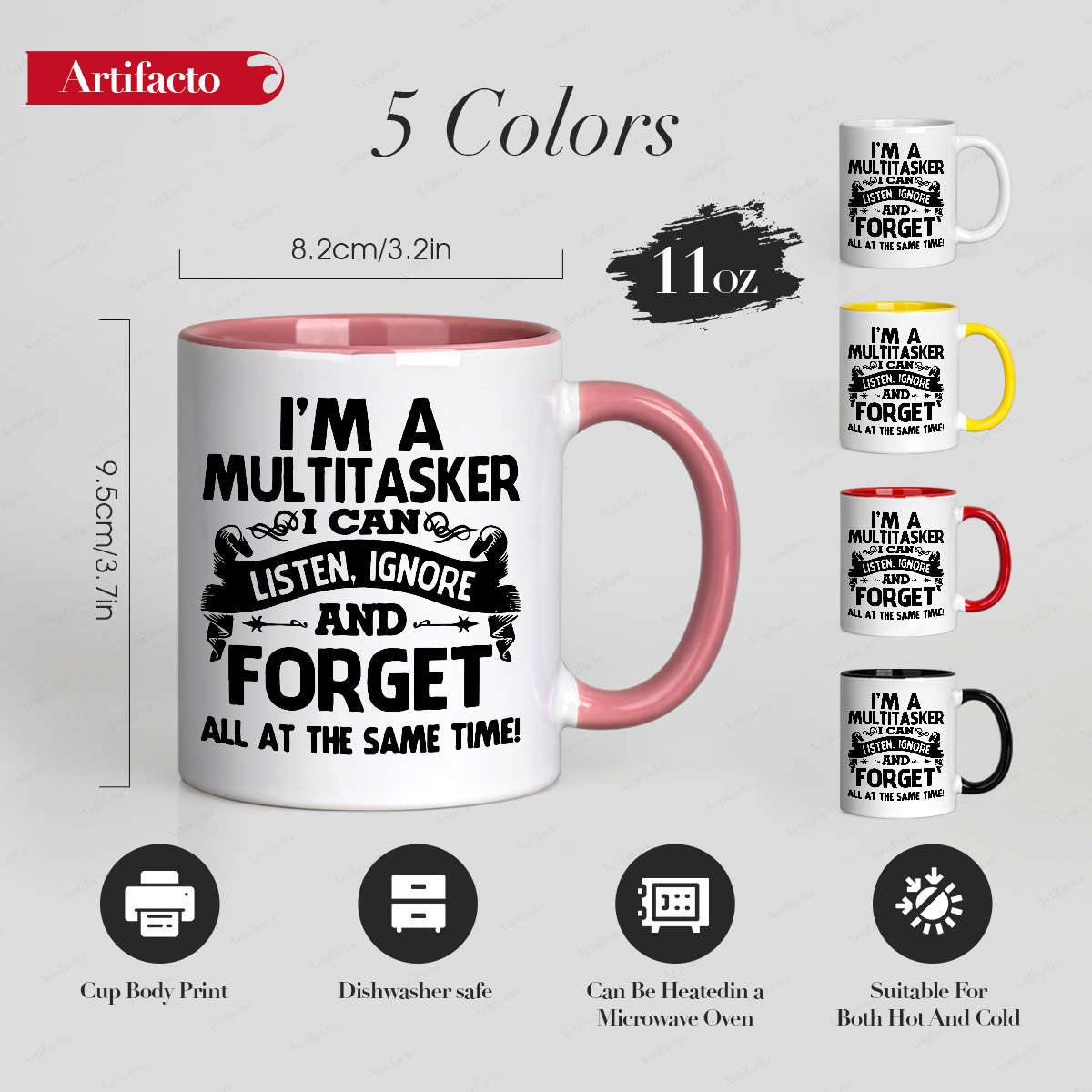 Water Cup Color Red 11Oz