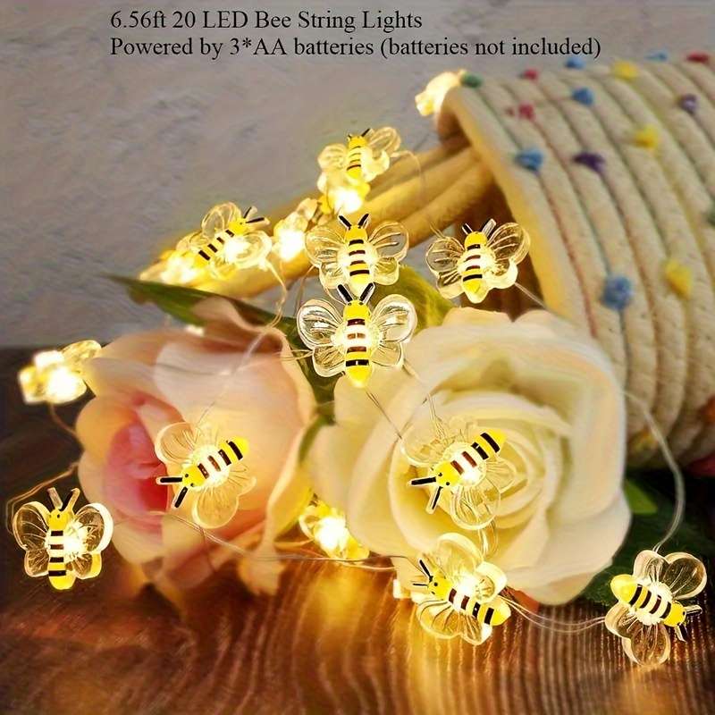 20Led Elegant Cute Bee Shaped String Lights Ideal For Outdoor Garden
