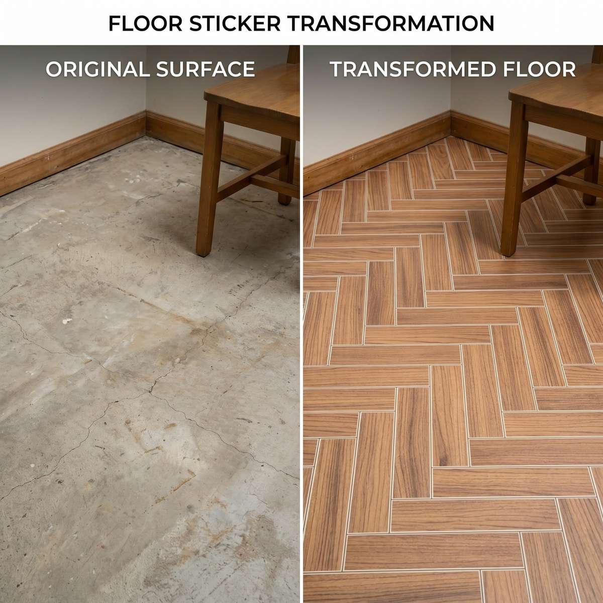 Self Adhesive Floor Stickers Herringbone Pattern Floor 30*200Cm