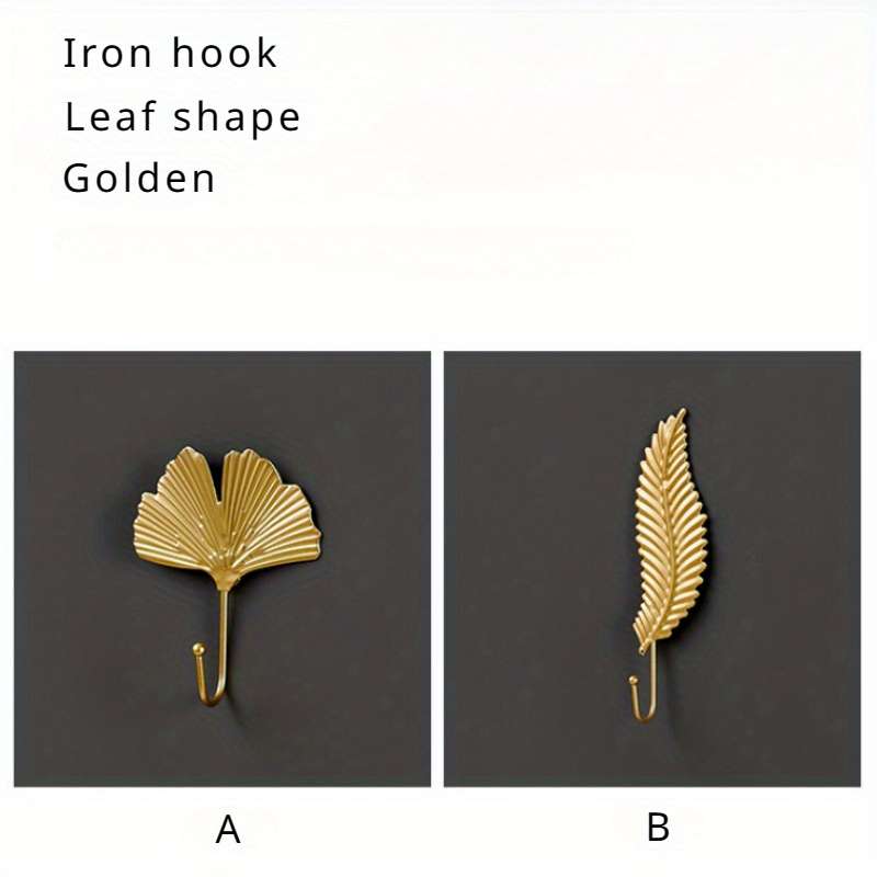 Metal Leaf Hooks Ins Style Decorative Hooks Storage Racks Style 1PCS A ADD 1PCS B