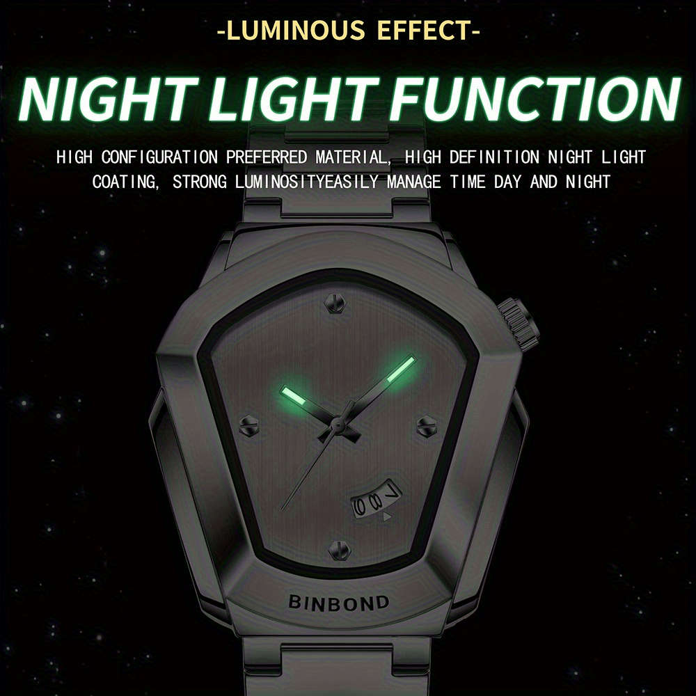 Luminous Quartz Watch Round Dial Calendar 1 Watch