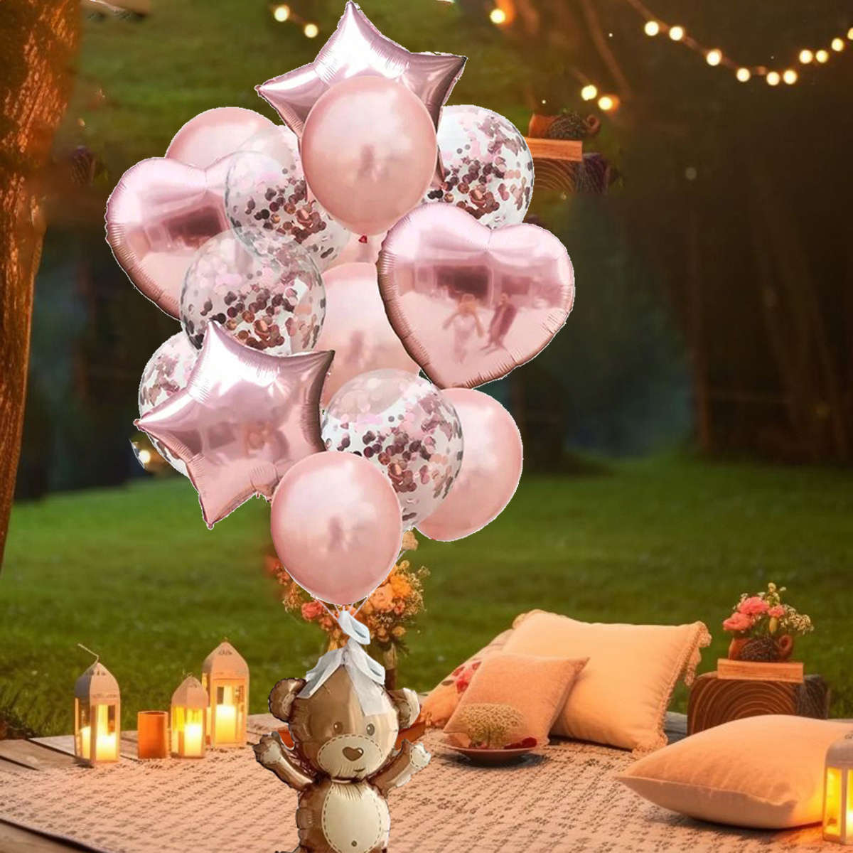 Balloon Color Rose Golden Theme Set