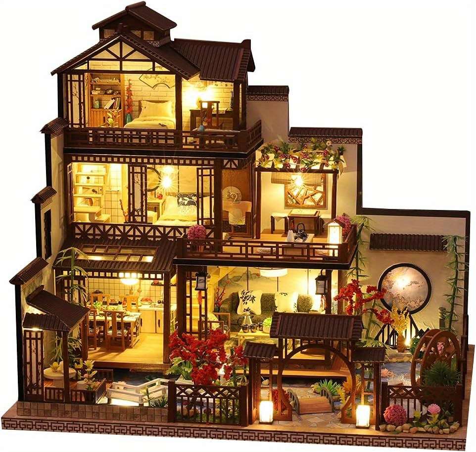 3D Building Model Puzzle Set Color Romantic