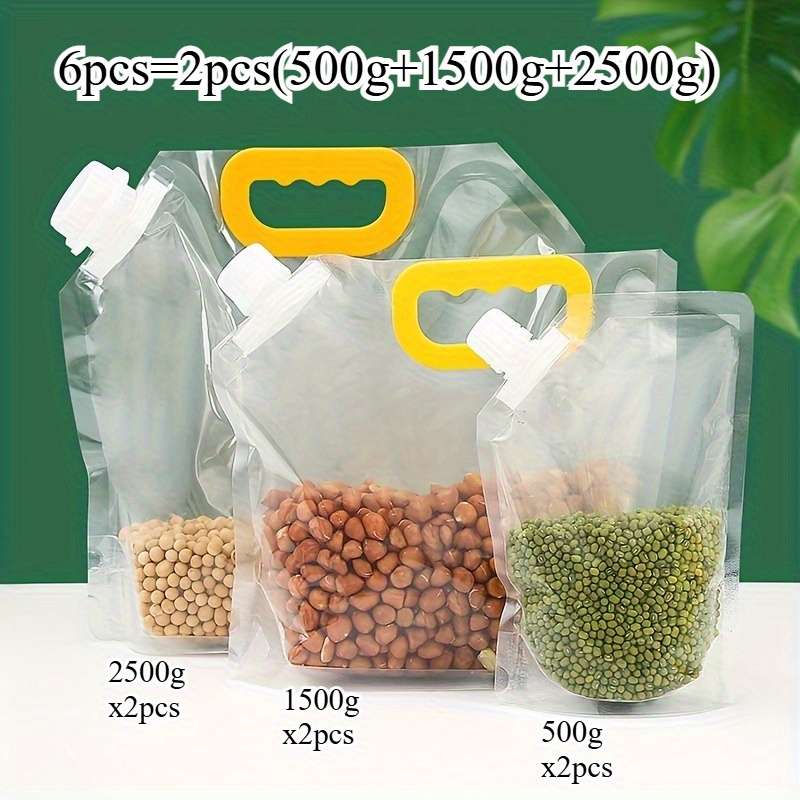 Food Storage Bags Items 2Pcs 498.95G  2Pcs 1.5Kg  2Pcs 2.5Kg