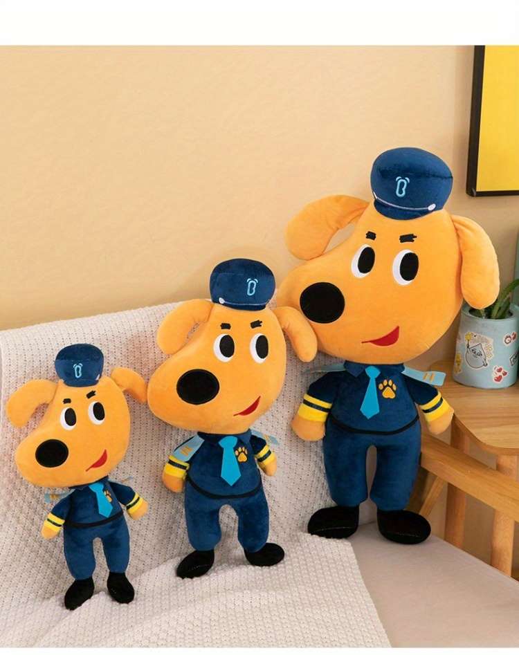Plush Toys Color Dog With Blue Cloth