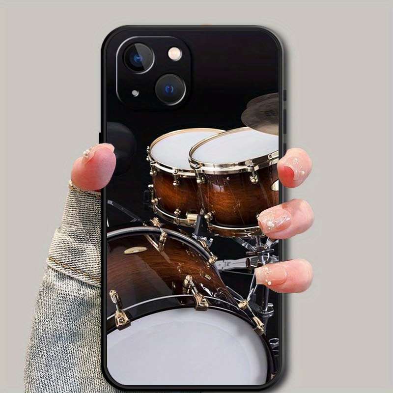 1Pc Mixed Color For iPhone 15 Plus Musical Instrument Drum Phone Case