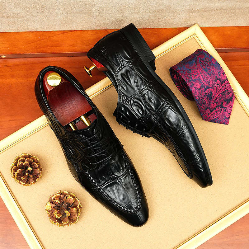 Mens Leather Shoes Color Black Sizeuk 7