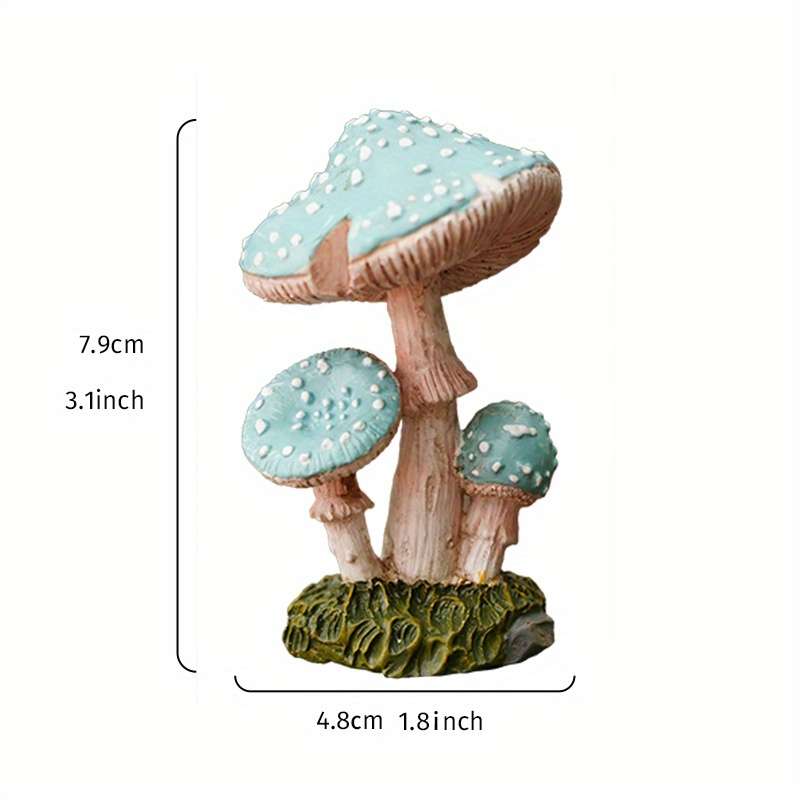 3D Simulation Of Three Small Mushrooms