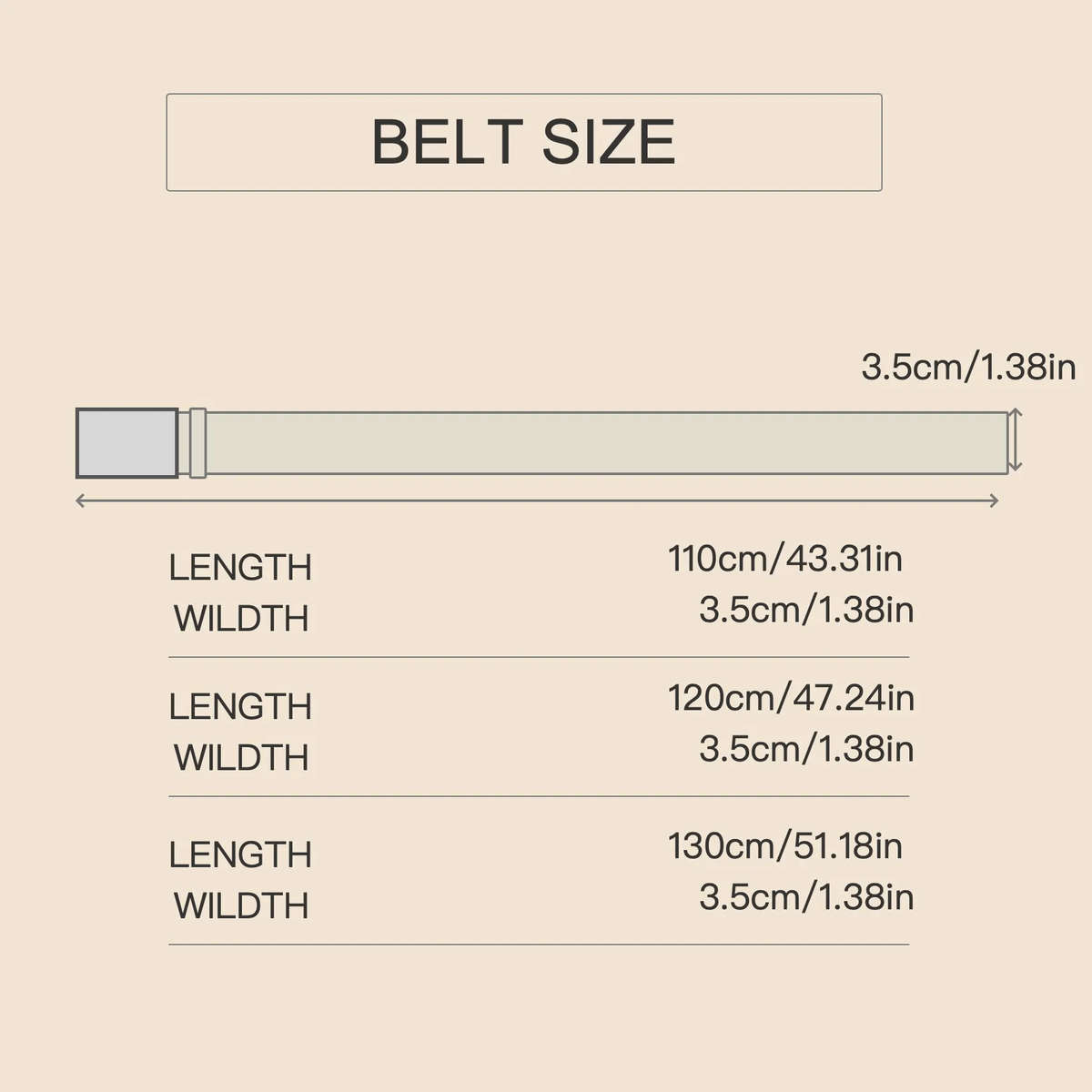 Belt Color Grey Size 120Cm 47.2Inch