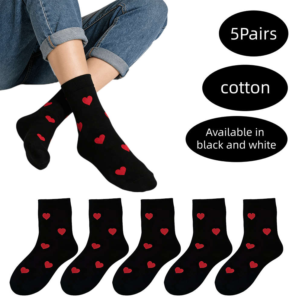Women S Socks Color 5Pairs White Size Onesize