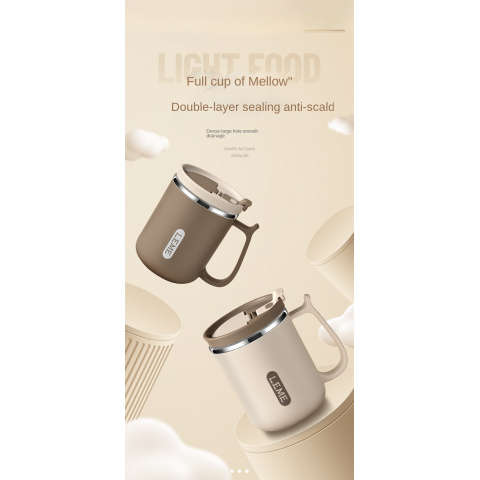 Water Cup Color Brown Mug With Spoon Size500Ml