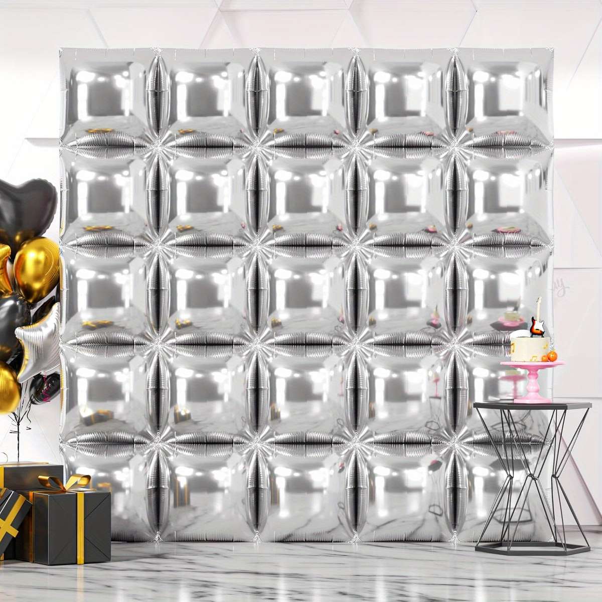 25Pcs Glossy Advanced Charming Metallic Silvery Double Sided For Anniversary Decor