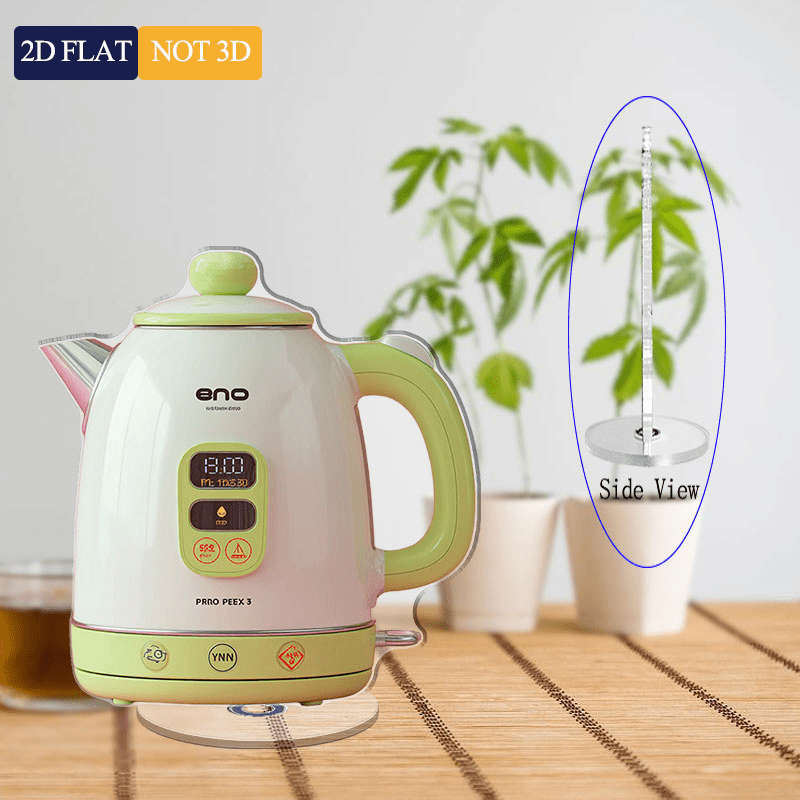 2D Flat Vintage Acrylic Electric Kettle Pink Kettle