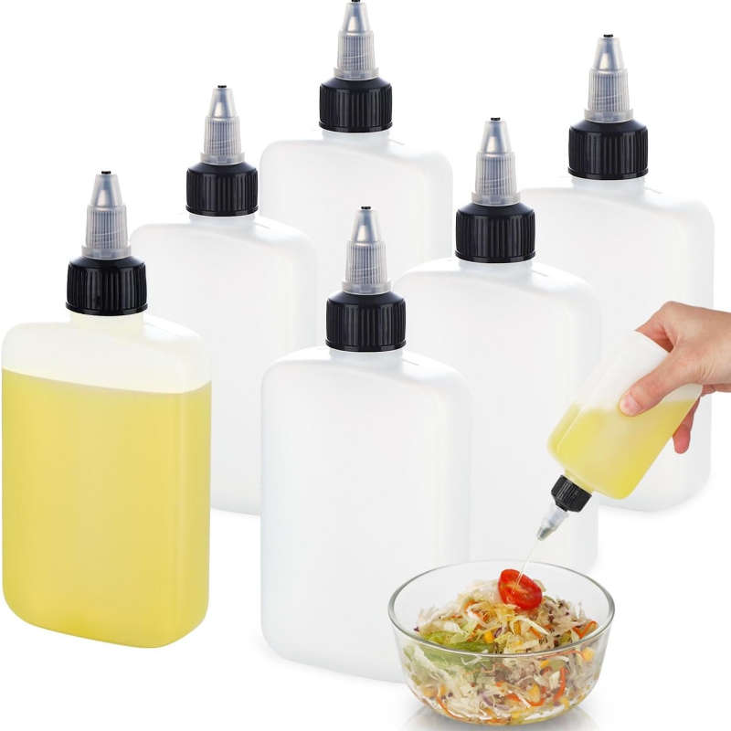 6pcs Premium 2 Leak Proof Mini Squeeze Bottles 4oz Small Liquid Containers Cap
