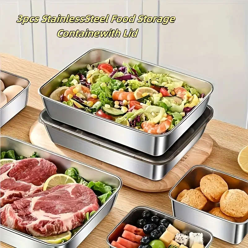 Antibacterial Box 3Pcs Container With Lid