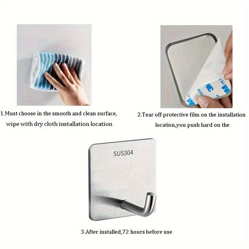 Rustproof Hooks Hooks Kitchen Hooks Adhesive Hooks Quantity 3pcs