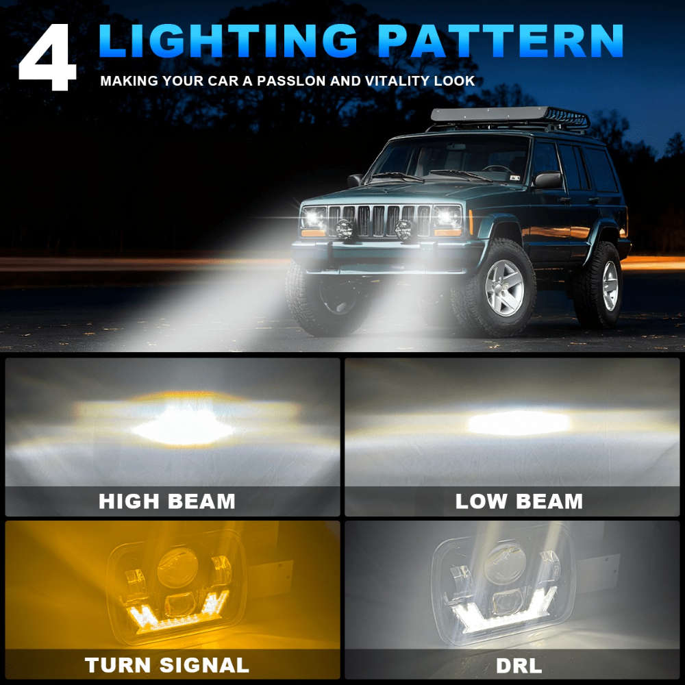 Car Lights Color 12.7X17.78 Cm Headlight 4 Beads Flame Size 2Pcs