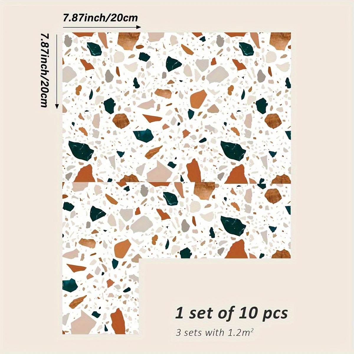 Floor Stickers Color Multicolor 1 Size 20Cmx20Cm