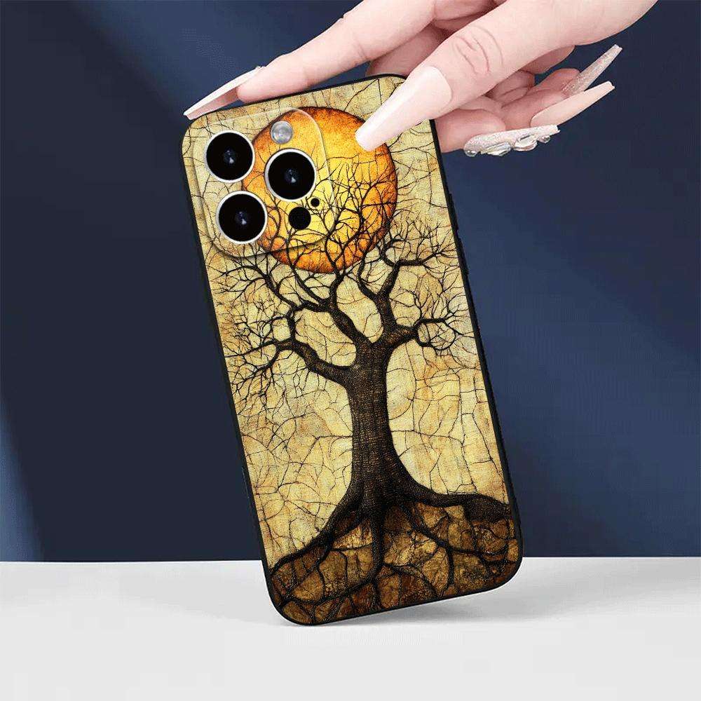 1Pc Black For iPhone 14 African Sunset Phone Case